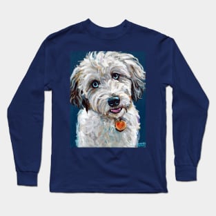 Cute Blue Eyed Aussiedoodle Long Sleeve T-Shirt